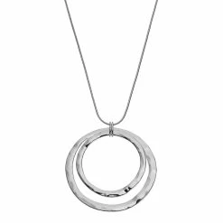 Sonoma Goods For Life™ Long Hammered Double Ring Pendant Necklace