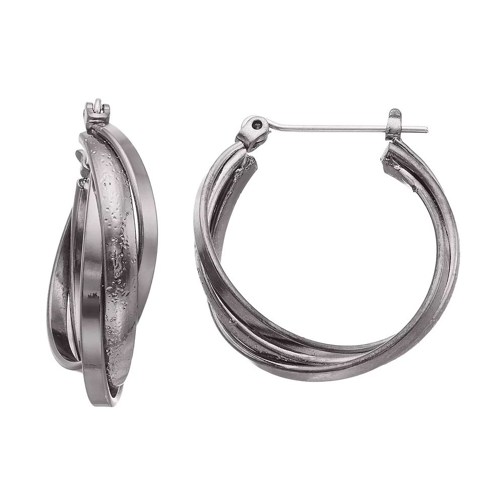 Sonoma Goods For Life™ Textured Crisscross Multi Hoop Earrings 1 Sonoma Goods For Life™ Textured Crisscross Multi Hoop Earrings