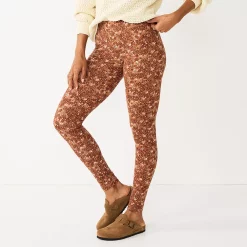 Women's Sonoma Goods For Life® Midrise Leggings 40 Women's Sonoma Goods For Life® Midrise Leggings -Sonoma Goods For Life Shop 2946661 Brown Floral