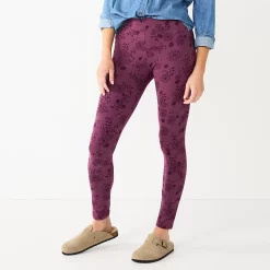 Women's Sonoma Goods For Life® Midrise Leggings 39 Women's Sonoma Goods For Life® Midrise Leggings -Sonoma Goods For Life Shop 2946661 Purple Floral