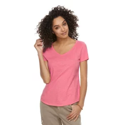 Petite Sonoma Goods For Life® Essential V-Neck Tee -Sonoma Goods For Life Shop 3053848 Decal Pink