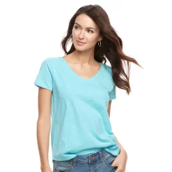 Petite Sonoma Goods For Life® Essential V-Neck Tee -Sonoma Goods For Life Shop 3053848 Secret Blue