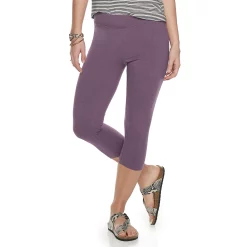 Women's Sonoma Goods For Life® Wide-Waist Capri Leggings -Sonoma Goods For Life Shop 3584124 Black Plum