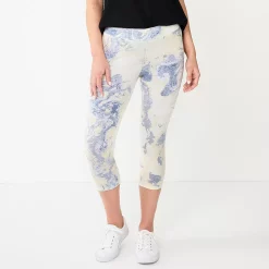Women's Sonoma Goods For Life® Wide-Waist Capri Leggings -Sonoma Goods For Life Shop 3584124 Blue Marble