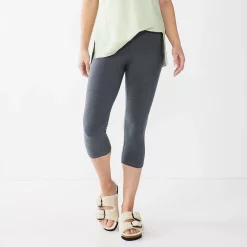 Women's Sonoma Goods For Life® Wide-Waist Capri Leggings -Sonoma Goods For Life Shop 3584124 Gray
