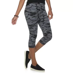 Women's Sonoma Goods For Life® Wide-Waist Capri Leggings -Sonoma Goods For Life Shop 3584124 Gray Camo
