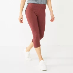 Women's Sonoma Goods For Life® Wide-Waist Capri Leggings -Sonoma Goods For Life Shop 3584124 Maroon