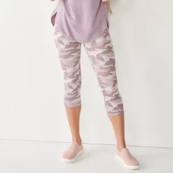 Women's Sonoma Goods For Life® Wide-Waist Capri Leggings -Sonoma Goods For Life Shop 3584124 Pink Camo