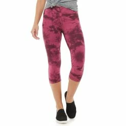 Women's Sonoma Goods For Life® Wide-Waist Capri Leggings -Sonoma Goods For Life Shop 3584124 Pink Dye Effect
