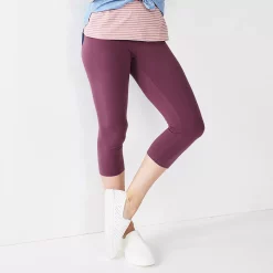 Women's Sonoma Goods For Life® Wide-Waist Capri Leggings -Sonoma Goods For Life Shop 3584124 Plum