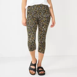 Petite Sonoma Goods For Life® Wide-Waist Capri Leggings 26 Petite Sonoma Goods For Life® Wide-Waist Capri Leggings -Sonoma Goods For Life Shop 3590181 Black Floral