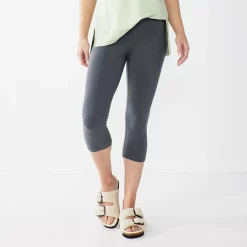 Petite Sonoma Goods For Life® Wide-Waist Capri Leggings 24 Petite Sonoma Goods For Life® Wide-Waist Capri Leggings -Sonoma Goods For Life Shop 3590181 Gray