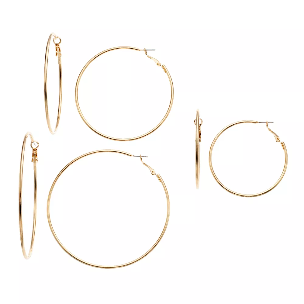 Sonoma Goods For Life™ Graduated Nickel Free Hoop Earring Set 1 Sonoma Goods For Life™ Graduated Nickel Free Hoop Earring Set