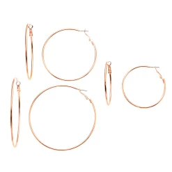 Sonoma Goods For Life™ Graduated Nickel Free Hoop Earring Set 3 Sonoma Goods For Life™ Graduated Nickel Free Hoop Earring Set -Sonoma Goods For Life Shop 3625229 Rose Gold Tone