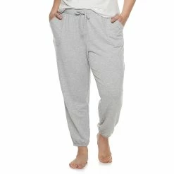 Plus Size Sonoma Goods For Life® Elastic Hem Essential Pajama Pants -Sonoma Goods For Life Shop 3671959 Charcoal Heather