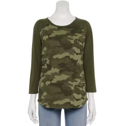 Women's Sonoma Goods For Life® Baseball Tee -Sonoma Goods For Life Shop 4008826 Olive Camo