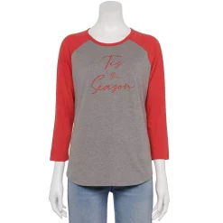 Women's Sonoma Goods For Life® Baseball Tee -Sonoma Goods For Life Shop 4008826 Tis The Season Grey