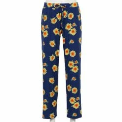 Women's Sonoma Goods For Life® Cozy Pajama Pants -Sonoma Goods For Life Shop 4211999 Navy Sunflowers