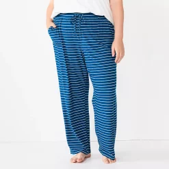 Plus Size Sonoma Goods For Life® Knit Pajama Pants 26 Plus Size Sonoma Goods For Life® Knit Pajama Pants -Sonoma Goods For Life Shop 4212360 Blue Snuggle Stripe