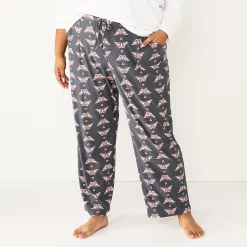 Plus Size Sonoma Goods For Life® Knit Pajama Pants 29 Plus Size Sonoma Goods For Life® Knit Pajama Pants -Sonoma Goods For Life Shop 4212360 Grey Love Butterfly