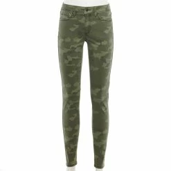 Women's Sonoma Goods For Life® Curvy High-Waisted Skinny Jeans -Sonoma Goods For Life Shop 4342530 Green Camo