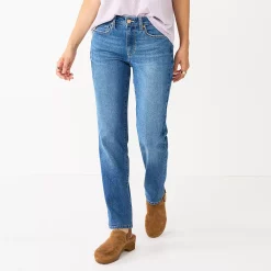 Women's Sonoma Goods For Life® Straight-Leg High-Waisted Curvy Jeans -Sonoma Goods For Life Shop 4380113 Medium