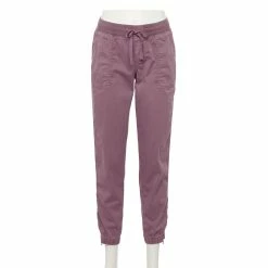 Women's Sonoma Goods For Life® Zipper-Hem Elastic-Waist Utility Jogger Pants -Sonoma Goods For Life Shop 4530070 Black Plum