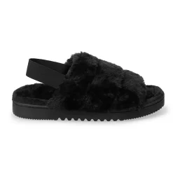 Women's Sonoma Goods For Life® Faux Fur Slide Slipper with Backstrap -Sonoma Goods For Life Shop 4797542 ALT