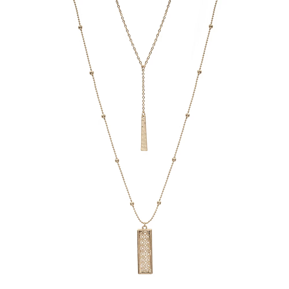 Sonoma Goods For Life® Rectangle Pendant High-Low Necklace 1 Sonoma Goods For Life® Rectangle Pendant High-Low Necklace