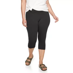 Plus Size Sonoma Goods For Life® Knit Capri Leggings -Sonoma Goods For Life Shop 4878367 Black