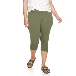 Plus Size Sonoma Goods For Life® Knit Capri Leggings -Sonoma Goods For Life Shop 4878367 Olive