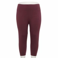 Plus Size Sonoma Goods For Life® Knit Capri Leggings -Sonoma Goods For Life Shop 4878367 Prune