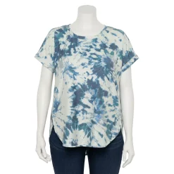 Plus Size Sonoma Goods For Life® Supersoft Short Sleeve Top -Sonoma Goods For Life Shop 4886368 Blue Dye Effect