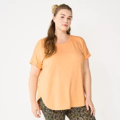 Plus Size Sonoma Goods For Life® Supersoft Short Sleeve Top -Sonoma Goods For Life Shop 4886368 Peach
