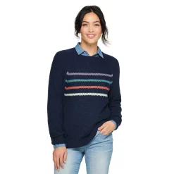 Women's Sonoma Goods For Life® All Over Stitch Crewneck Sweater 25 Women's Sonoma Goods For Life® All Over Stitch Crewneck Sweater -Sonoma Goods For Life Shop 4923526 Navy Stripe