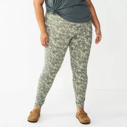 Plus Size Sonoma Goods For Life® Midrise Leggings -Sonoma Goods For Life Shop 4966829 Gray Floral
