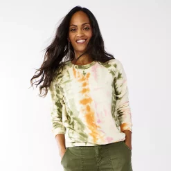 Women's Sonoma Goods For Life® Everyday Crewneck Sweatshirt 47 Women's Sonoma Goods For Life® Everyday Crewneck Sweatshirt -Sonoma Goods For Life Shop 4974237 Green Tie Dye