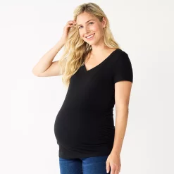 Maternity Sonoma Goods For Life® Essential V-Neck Tee -Sonoma Goods For Life Shop 4980526 Black