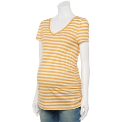 Maternity Sonoma Goods For Life® Essential V-Neck Tee -Sonoma Goods For Life Shop 4980526 Gold Stripe