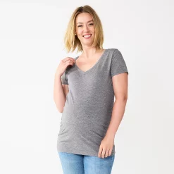 Maternity Sonoma Goods For Life® Essential V-Neck Tee -Sonoma Goods For Life Shop 4980526 Grey