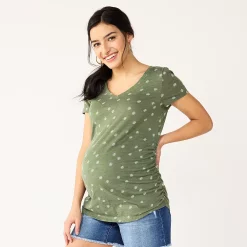Maternity Sonoma Goods For Life® Essential V-Neck Tee -Sonoma Goods For Life Shop 4980526 Olive Daisy