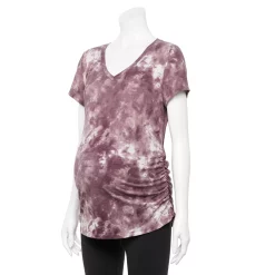 Maternity Sonoma Goods For Life® Essential V-Neck Tee -Sonoma Goods For Life Shop 4980526 Purple Tie Dye