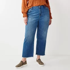 Plus Size Sonoma Goods For Life® Premium High-Waisted Straight-Leg Crop Jeans -Sonoma Goods For Life Shop 4990293 Baytree