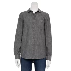 Women's Sonoma Goods For Life® Essential Everyday Button-Down Shirt 32 Women's Sonoma Goods For Life® Essential Everyday Button-Down Shirt -Sonoma Goods For Life Shop 4991213 Gray Chambray