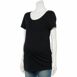 Maternity Sonoma Goods For Life® Essential Scoopneck Tee -Sonoma Goods For Life Shop 4998304 Black