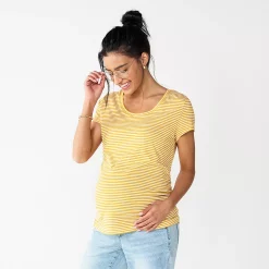 Maternity Sonoma Goods For Life® Essential Scoopneck Tee -Sonoma Goods For Life Shop 4998304 Micah Gold Stripe