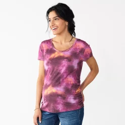 Maternity Sonoma Goods For Life® Essential Scoopneck Tee -Sonoma Goods For Life Shop 4998304 Redo Dye Dark Purple