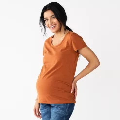 Maternity Sonoma Goods For Life® Essential Scoopneck Tee -Sonoma Goods For Life Shop 4998304 Rust