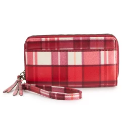 Sonoma Goods For Life® Elowen RFID-Blocking Double Zip Wristlet -Sonoma Goods For Life Shop 5009987 Red Plaid