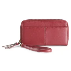 Sonoma Goods For Life® Elowen RFID-Blocking Double Zip Wristlet -Sonoma Goods For Life Shop 5009987 Ruby Wine Pebble